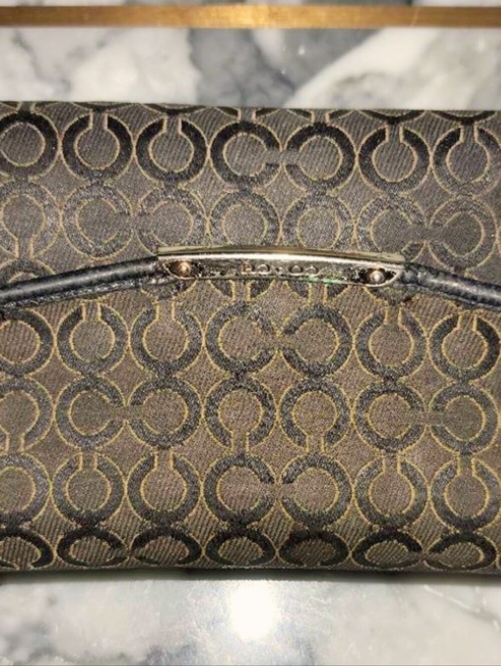 Coach Madison Slim Envelope Wallet Logo Needlepoint